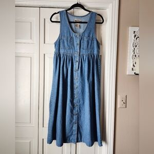 Vintage 90s Denim Button-Down Jumper Dress